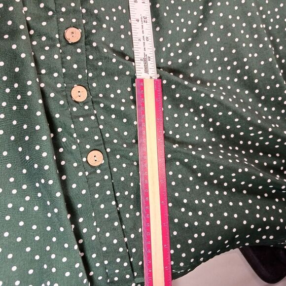 Anna-Kaci V Neck Polka Dot Print Button Down Casual Midi Max Womans Medium..... - Picture 7 of 10